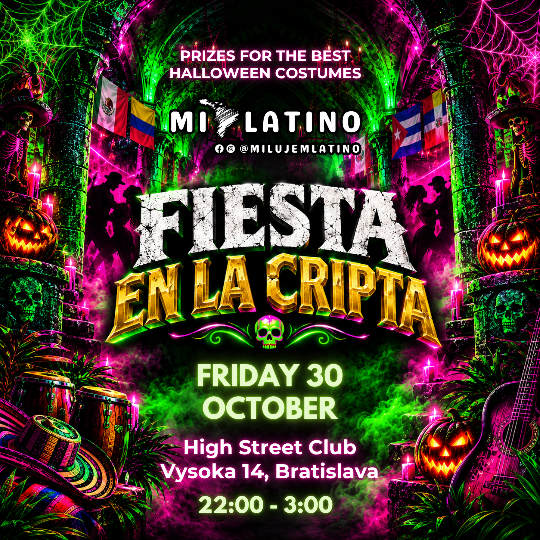 MiLatino Fiesta en la Cripta – Halloween event poster